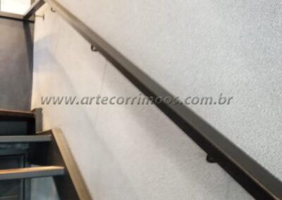 Corrimao de Parede Ferro Tubo 50x30 mm Retangular Preto Fosco 7