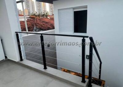 Corrimão guarda corpo ferro e cabo de aço (12)