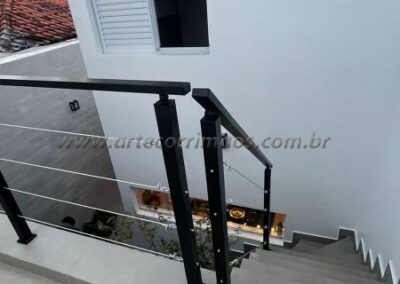 Corrimão guarda corpo ferro e cabo de aço (17)