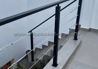 Corrimão guarda corpo ferro e cabo de aço (19)