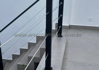 Corrimão guarda corpo ferro e cabo de aço (21)