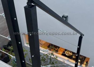 Corrimão guarda corpo ferro e cabo de aço (31)