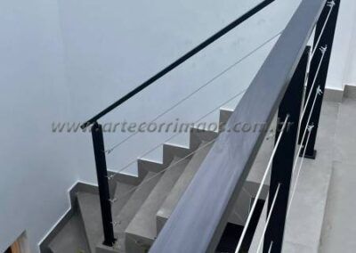 Corrimão guarda corpo ferro e cabo de aço (33)
