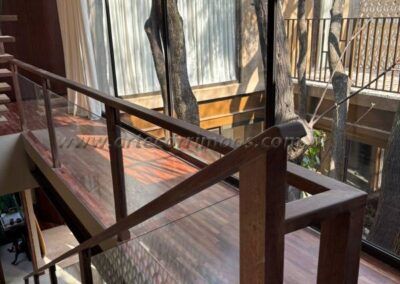 Corrimão guarda corpo madeira e vidro (9)